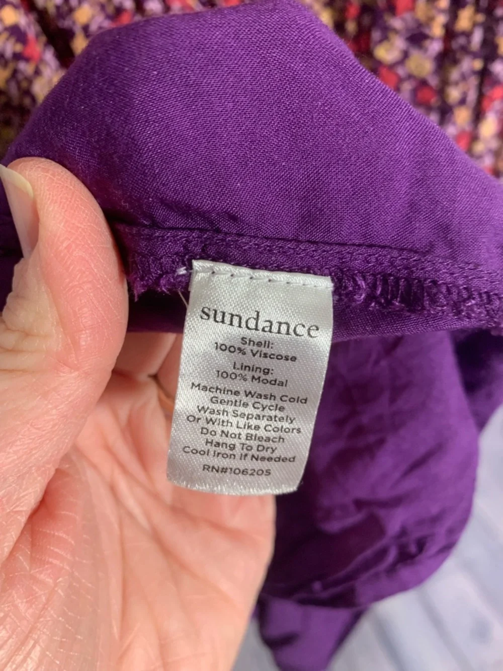 Sundance Womens Catalog Mulberry Crepe V-Neck Floral Midi Dress Ruffle Tiered XL